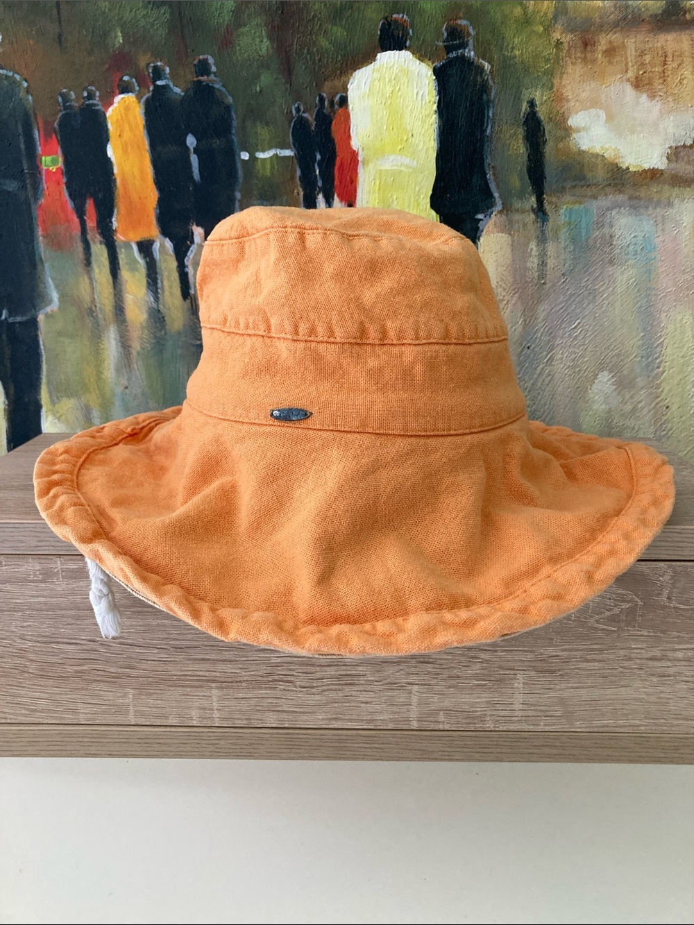 Women's Orange Wide-Brim Bucket Hat by
